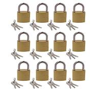Heavy Duty 38mm Iron Brass Coated Padlock Security Lock Secure 3 Keys 12pk