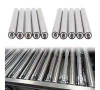 Heavy-Duty 38mm Stainless Steel Roller Conveyor - Replacement Rollers for Carpentry, Warehouses & Docks - Pack of 10 Transport Rollers for Optimal Performance