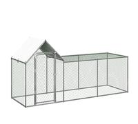 Heavy-Duty 3m Chicken Run with Waterproof Roof & Chain Link Pen - Galvanised Metal Poultry Coop Enclosure with Door, Anti-UV Cover, Stable Base for Chickens Ducks Rabbits - Outdoor Farm Run