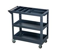 Heavy Duty 3Tier Tools Trolley Cart 200Kg Capacity Garage Service Cart with Handle for Warehouse & Repair Shop (Black Style 2)