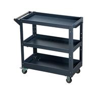 Heavy Duty 3Tier Tools Trolley Cart with Handle 200Kg Load Capacity Garage & Workshop Service Cart Durable Black Tool Storage for Warehouse & Repair Shop