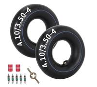 Heavy Duty 4.10-4/3.50-4 Butyl Rubber Inner Tube with TR87 Bent Valve (2 Packs) for Lawn, Garden, Wheelbarrows, Go Karts, Mini Bikes, Hand Trucks, Snowblowers, Garden Carts