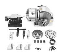 Heavy Duty 4/5/6inch 3-Jaw Chuck Indexing Head Set, Precision Semi General Cast Iron Indexing Head Milling Set, Vertical/Horizontal Use, for CNC Milling Machine(Size:4In)