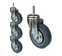 Heavy Duty 4" 75/100mm Swivel Casters for Office Furniture M10/M12 Thread Industrial Capacity 450 lbs Ideal for Trolleys and Robust Furniture