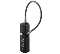 Heavy Duty 4 Digit Combination Rope Lock, Includes Three Detachable Cables for Various Securing Needs (Black)