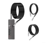 Heavy Duty 4 Digit Combination Rope Lock, Includes Three Detachable Cables for Various Securing Needs (Gray)