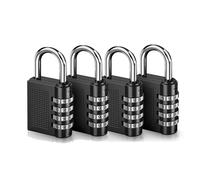 Heavy Duty 4 Digit Combination Security Padlocks for Gym Locker Travel 4 PCS