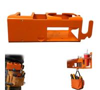 Heavy-Duty 4-in-1 Job Site Organizer - Solid Steel Stud-Mounted Cup Holder, Phone Slot & Tool Bag Hooks - Wall Stud Storage Rack with Bottle Opener for Garage & Workshop