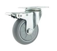 Heavy Duty 4 Inch Castor Wheels Trolley Caster with Lock High Load Industrial Cart Wheelbarrow Rubber Wheel for Furniture - 1pc Brake