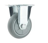 Heavy Duty 4 Inch Castor Wheels with Lock Industrial Rubber Cart Wheel for Furniture - 1pc Fixed