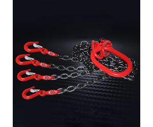 Heavy Duty 4 Leg Lifting Chains - Adjustable Slings for Engine Hoist & Construction, 3 Ton Capacity, 0.5m/1.6ft Length, Perfect for Logistics & Bridge Projects