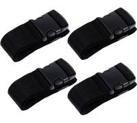 Heavy Duty 4 Pack Adjustable Luggage Straps for Suitcases, Easy to Identify Travel Belt Connector Holds Suitcase Together, Extends Life of Bag,Premium Accessory for Travel Bag Closure - Black,6.6 ft
