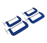 Heavy Duty 4 Piece G-Clamp Set For Secure Holding - 150mm And 200mm Sizes