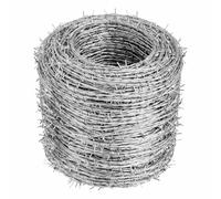 Heavy Duty 4 Point Barbed Wire Roll 18 Gauge Hot Dip Galvanized Durable & Flexible for Yard Fencing Garden Projects Crafting and Animal Deterrent (100m/328ft)