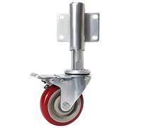 Heavy Duty 4" Swivel Gate Caster Wheels, PU Spring Loaded with Brake, 300KG/660Lbs Load Capacity for Doors, Fences, and Heavy Equipment
