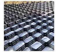 Heavy-Duty 4" Tall Parking Pad Stabilizer Grid - Black with 10 Metal Spikes for Sloped Yards, Ideal for Gravel & Concrete, Sizes 3.2 to 19.7 ft