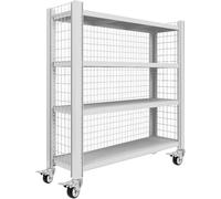 Heavy Duty 4-Tier Adjustable Mobile Garage Shelving Unit - Industrial Wire Grid Metal Storage Rack for Warehouse Basement Tool nization & Heavy Loads