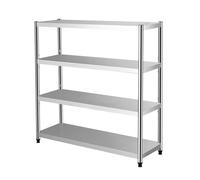 Heavy-Duty 4-Tier Adjustable Stainless Steel Garage Storage Shelving Unit - Versatile nizer Rack for Kitchen, Pantry, Office - 39.4"x17.7"x47.2" Silver Finish
