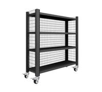 Heavy Duty 4-Tier Garage Shelving Unit Adjustable Metal Storage Rack with Wire Grid Durable Mobile Shelf for Industrial Use Workshop Basement nization