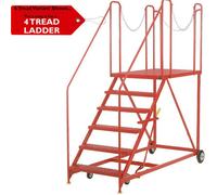 Heavy-Duty 4 Tread Wide Truck Dock Loading Stairs With Non-Slip Platform