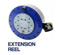 Heavy-Duty 4-Way 10m Cable Extension Reel - UK Mains Socket, 240V 13A, BS EN 61242 Certified