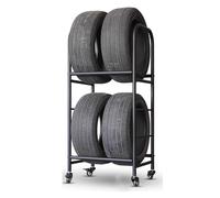 Heavy Duty 4-Wheel Rolling Tire Rack - Portable Storage Stand for Garage & Workshop Organization