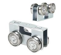 Heavy Duty 4 Wheel Trolley Roller Assembly 2 Pcs Silent Caster Wheels Easy Bolt Installation for 1-5/8" Wide Strut Channel Durable Castor for Smooth Movement