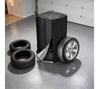 Heavy Duty 420D Oxford Fabric Tyre Cover, Waterproof Car Stack Storage Protector For Outdoor, Spare Wheel Covers With Zipper, Air Vent, Fits RVs, Trailers, Trucks(73 * 110cm)