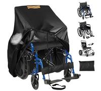 Heavy Duty 420D Wheelchair Cover with Air Vent, Waterproof Strip, Reflective Handle - Outdoor Cover for Manual & Electric Wheelchairs, Mobility Scooters