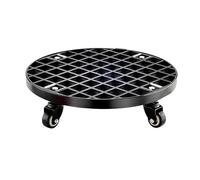 Heavy Duty 440lb Round Plant Caddy, Lattice Rolling Dolly with Locking Wheels for Large Potted Plants, Indoor/Outdoor Use, 29cm/11in Black Plant Stand