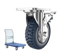 Heavy Duty 4Inch Castor Wheels for OffRoad Use NonSlip Rubber Swivel Casters with 360° Silent Rotation & Brake Ideal for Industrial Transport and Heavy Loads