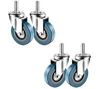 Heavy Duty 4Pack Swivel Caster Wheels 2.5" & 3" with M10/M12×30mm Stem PVC Wheel Dual Locking Brakes Perfect Replacement for Carts & Furniture