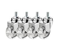 Heavy Duty 4X Swivel Castors 50mm Diameter Silent Clear Rubber Wheels Supports Up to 100kg Ideal for Trolleys M8 x 15 & M10 x 15 Perfect for Smooth Mobility