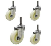 Heavy Duty 5 inch Locking Castor Wheels, Nylon Swivel Caster with M20 Threaded Stem, Set of 4 Non-Slip Caster with Brake for Furniture/Workbench