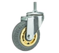 Heavy-Duty 5-Inch Noiseless Rubber Swivel Wheels - Perfect Caster Wheels for Carts Trolleys Shelves and Furniture - Transporter Tire (1pc)