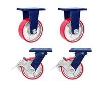 Heavy Duty 5 Inch Swivel Casters Set of 4 Industrial Wheels for Furniture Legs Thick Bracket Double Ball Bearing Perfect for Heavy Loads and Smooth Mobility