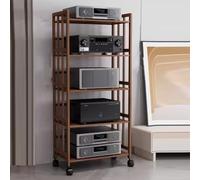 "Heavy Duty 5-Tier Record Player Stand & Audio Rack Adjustable Media Stand for Stereo System Modern Speaker Mount Cabinet 60cm (23.6inch) Long"