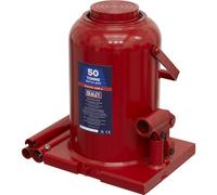 Heavy-Duty 50 Tonne Bottle Jack With Welded Base And Reservoir For Enhanced Stability