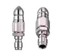 Heavy-Duty 5000 PSI Sewer Jetter Nozzle Kit, 2PCS Stainless Steel High Pressure Nozzles for Pipe Unclogging & Drain Cleaning - Fits 1/4” Quick Connect, for Pressure Washer, Household & Commercial Use