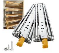 Heavy Duty 500LB Drawer Slides - Full Extension Ball Bearing Side Mount with Locking Mechanism Metal Runners for Cabinets Toolboxes Workshop (1600mm 250-1200mm)