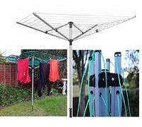 Heavy Duty 50m 4 Arm Folding Rotary Washing Line Clothes Airer Dryer Outdoor Garden Waterproof Rack