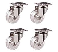 Heavy Duty 50mm Castor Wheels with Plate Universal Swivel Casters for Office Furniture Trolleys & Trunks Stainless Steel Replacement Wheel Smooth Mobility