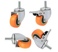 Heavy-Duty 50mm M10 Swivel Caster Wheels, 120kg Load Capacity, Quiet Nylon ABS Rollers, Anti-Slip Design for Furniture, Trolleys & Antique Pieces (2-Pack)