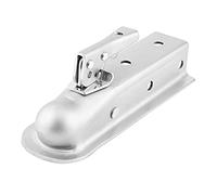 Heavy Duty 50mm Steel Trailer Coupling Hitch, Pressed Steel Drawbar for Lightweight Trailers, Braked Tow Bar Ball Mount