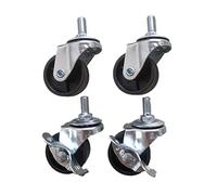 Heavy Duty 50mm Swivel C Wheels - 4 Pack Robust Nylon Furniture Rollers with Stainless Steel Bracket Smooth Ball Bearings Max Load 70kg Includes Screws for Trolley Mobility