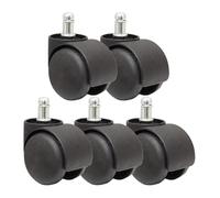 Heavy Duty 50mm Swivel Caster Wheels for Office Chairs, Black Mute 2-Inch Furniture Rollers, Durable Plastic Casters, Smooth Mobility Heavy Duty Castors