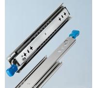 Heavy Duty 53mm Ball Bearing Drawer Slides 3 Fold Full Extension Locking Two Way Slide Track Rails for Cabinets Shelves RVs 1 Pair (550mm)