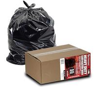 Heavy Duty 55 Gallon Contractor Bags - (40 Count, 3 MIL) - 38" x 58" - Large Black Plastic Trash Can Liners - 55-60 Gal Garbage Bag Drum Liners for Outdoor, Lawn, Leaf, Yard, Contractors Industrial