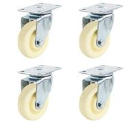 Heavy Duty 5in Swivel Caster Wheels Set of 4 Nylon Silent Rollers with Fixing Plate Perfect for Indoor & Outdoor Furniture Mobility Strong & Fur Casters