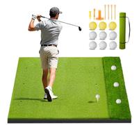 Heavy-Duty 5x4FT Golf Hitting Mat - Dual Turf Design Simulates Fairway & Rough for Real Course Feel, Indoor/Outdoor Practice Mat for Full Swing & Chipping Training, Easy Carry Strap